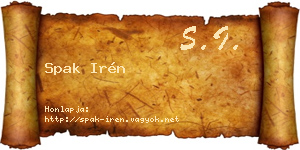 Spak Irén névjegykártya